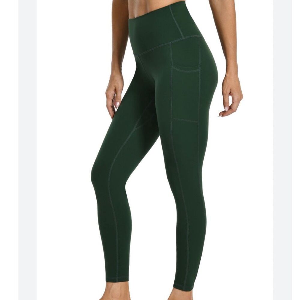 Colorfulkoala Essential High Waisted No-Roll 25" Sports Legging w/ Pockets Green